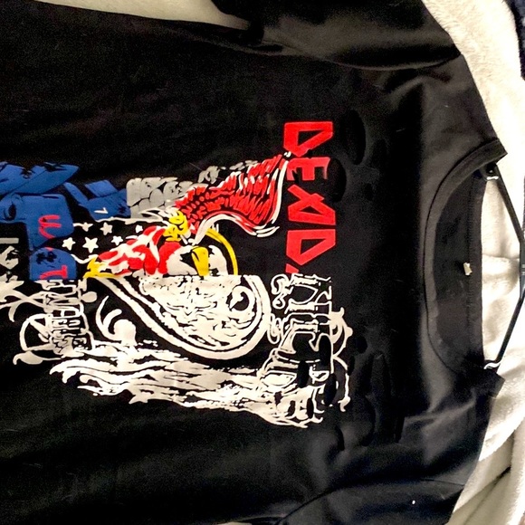 Size medium. Distressed black dress, cotton - Picture 2 of 4